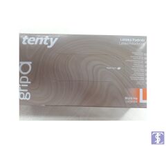 Tenty Grip Lateks Pudralı Muayene Eldiveni 100'lü L