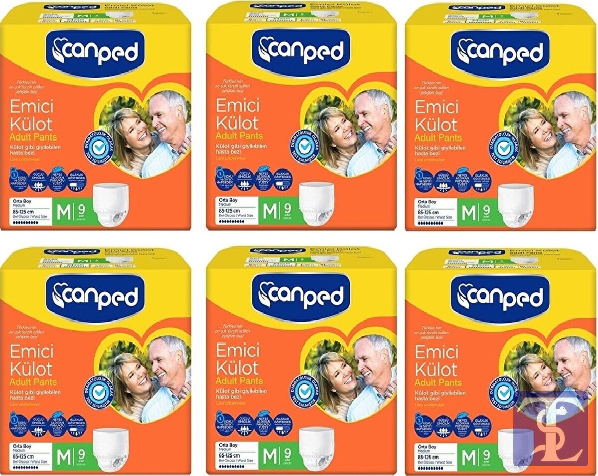Canped Emici Külot Hasta Bezi Orta Boy M 9'Lu x 6 Adet