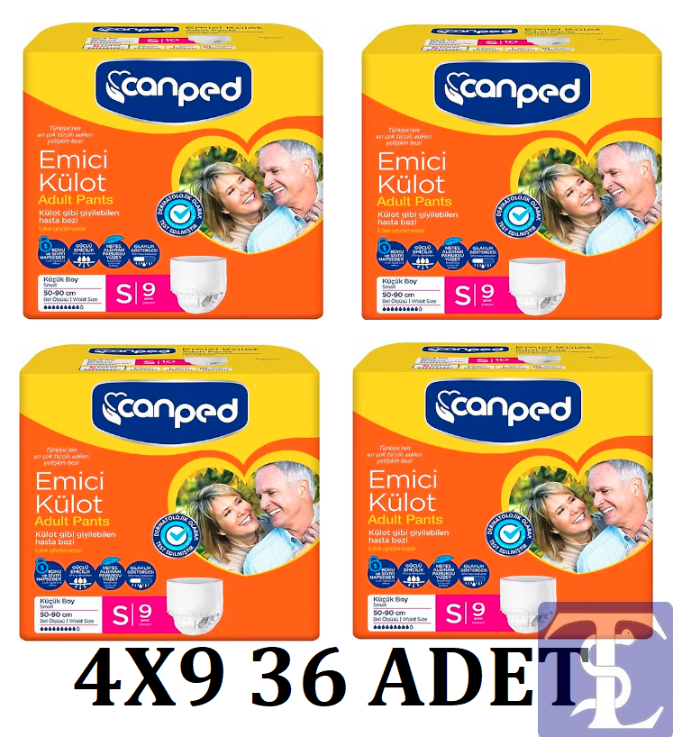 Canped Emici Külot Hasta Bezi Küçük Boy S 9'Lu x4  36Adet