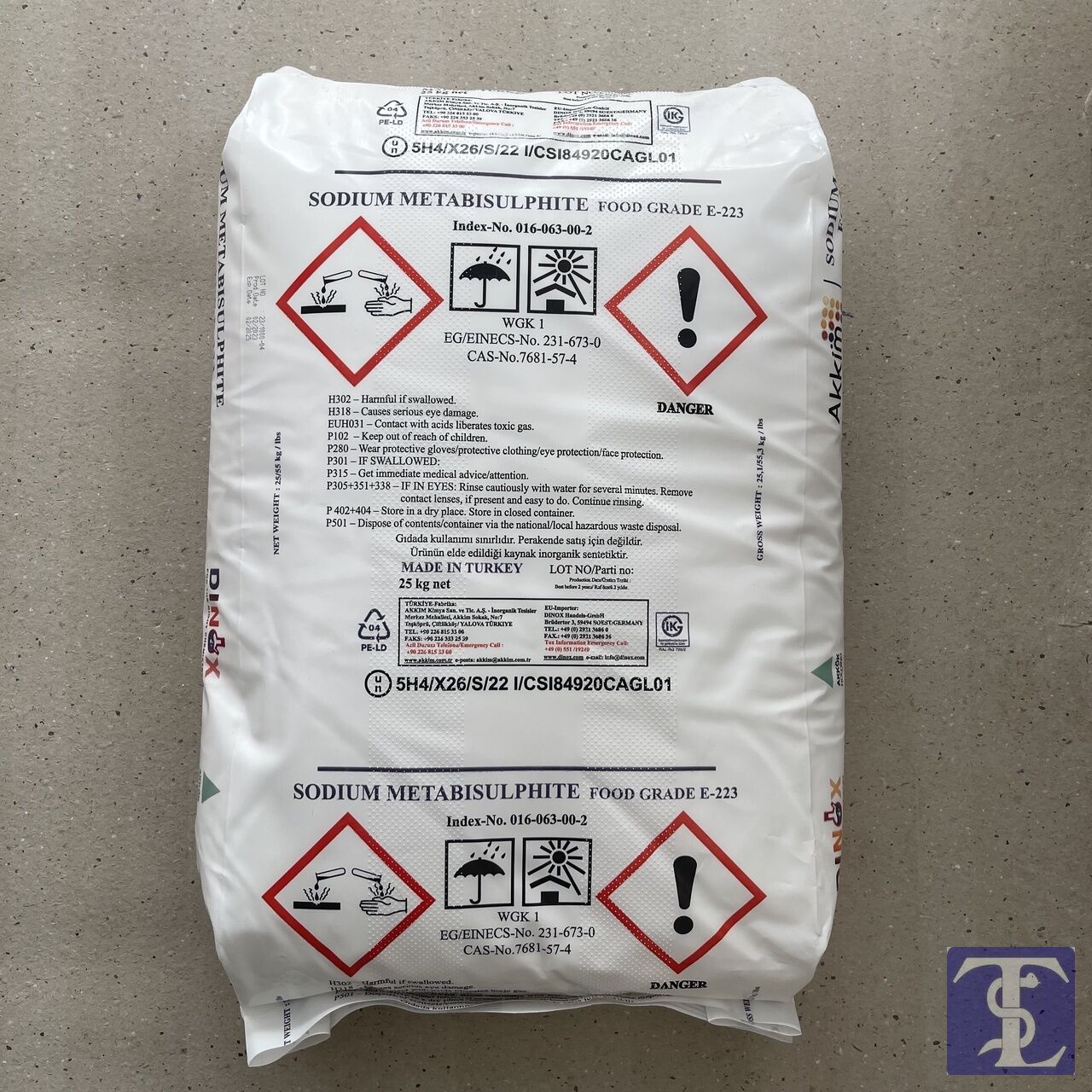 İFA Kimya Sodyum Metabisülfit (Sodıum Metabısulphıte) 25KG Toz E 223