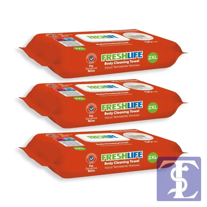 Freshlife Vücut Temizleme Havlusu 3lü Paket (150 Yaprak)