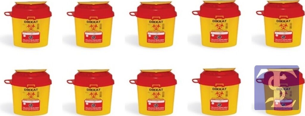 1.3 Lt Tıbbi Atık Kutusu Köşeli 10 Adet