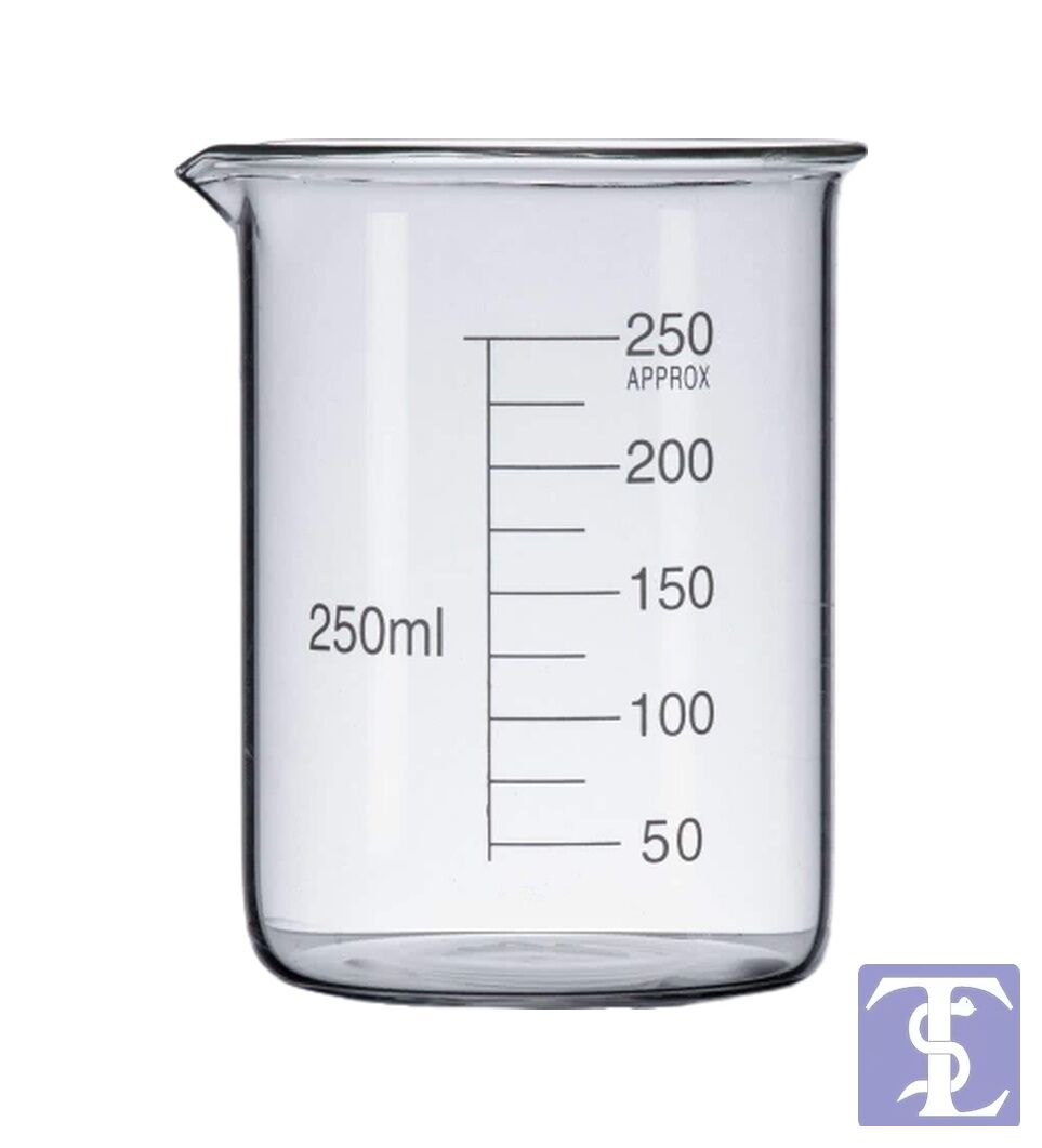 10 Adet - 250ml Taksimatlı Şeffaf Cam Beher
