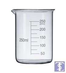 10 Adet - 250ml Taksimatlı Şeffaf Cam Beher