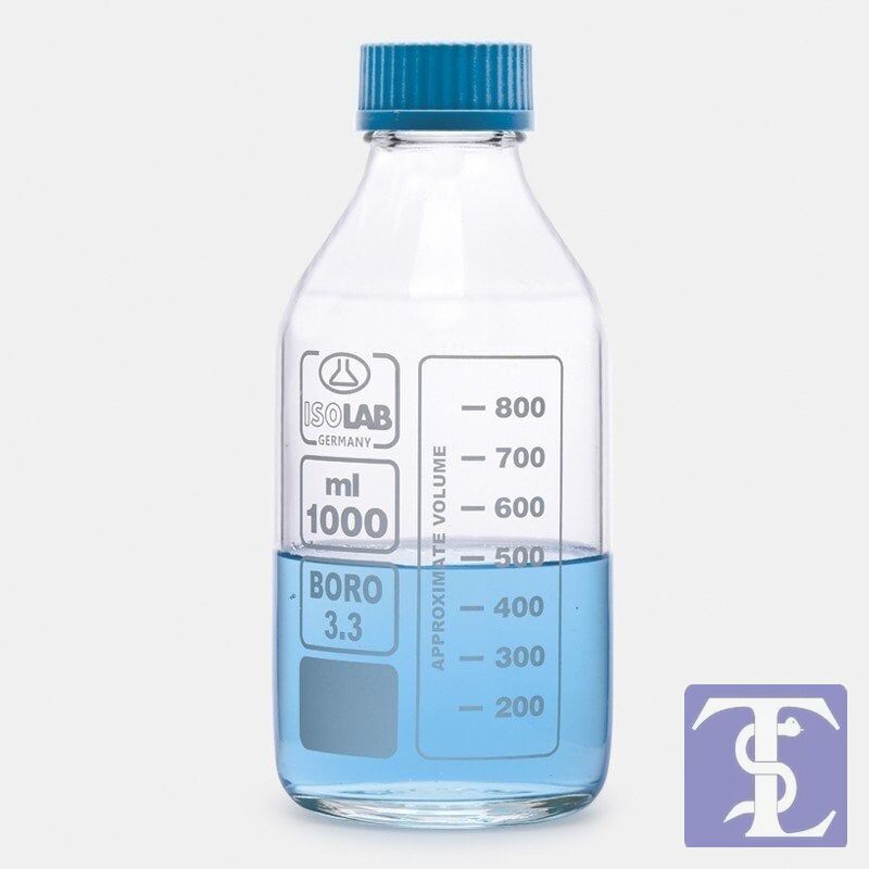 Şişe - Borosilikat Cam - Şeffaf - Vidalı Kapaklı - 3000 Ml 1 adet / paket