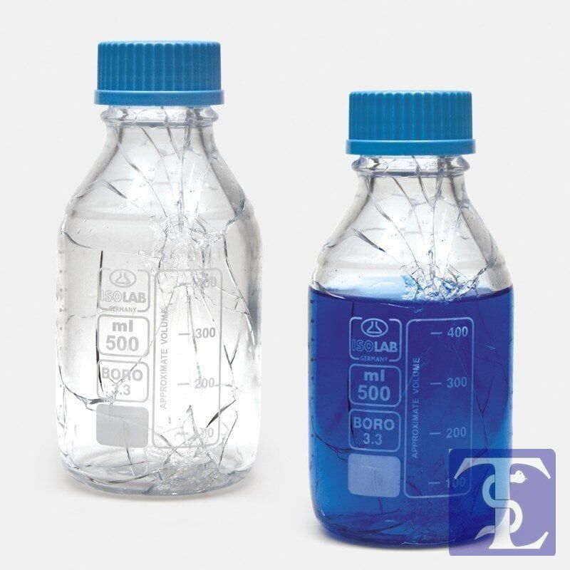 Şişe - Borosilikat Cam - Şeffaf - Vidalı Kapaklı - 1000 Ml - Yüzey Kaplı 1 adet / paket