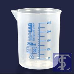 Isolab Polipropilen Mavi Baskılı Beher - 250Ml