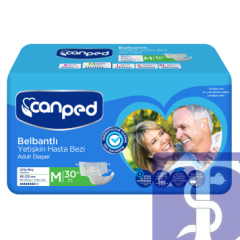 Canped Tekstil Yüzeyli Belbantlı M Beden Hasta Bezi - (30 Adet)