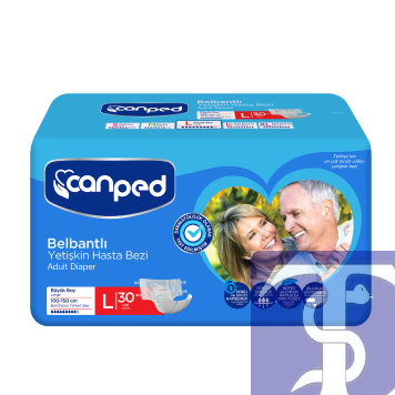 Canped Tekstil Yüzeyli Belbantlı Hasta Bezi L Beden (30 Adet)