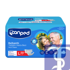 Canped Tekstil Yüzeyli Belbantlı Hasta Bezi L Beden (30 Adet)
