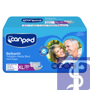 Canped Tekstil Yüzeyli Belbantlı Hasta Bezi XL Beden (30 Adet)