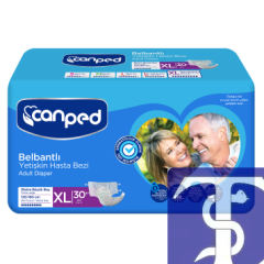 Canped Tekstil Yüzeyli Belbantlı Hasta Bezi XL Beden (4 Paket - Toplam 120 Adet)