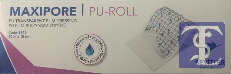 Maxipore Film Su Geçirmez Şeffaf Film Yara Örtüsü Rulo 15 CM x 10 M