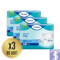 Tena ProSkin Slip Plus L Büyük Boy Belbantlı Hasta Bezi (6 Damla) – 90 Adet (3x30 Paket)