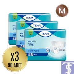 Tena ProSkin Slip Plus M Orta Boy Belbantlı Hasta Bezi (6 Damla) – 90 Adet (3x30 Paket)