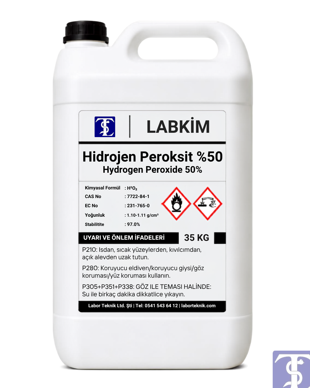 Labkim OKHP5035 Hidrojen Peroksit %50 35 Kg