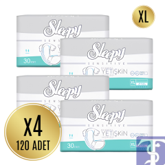 Sleepy Sensitive Bel Bantlı Antibakteriyel Süper Yetişkin Hasta Bezi XL Beden 30x4 (120 Adet)