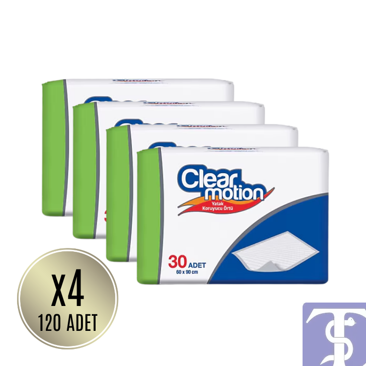 ClearMotion 60x90 cm Emici Hasta Altı Bez Örtüsü - 30x4 (120 Adet) Serme Yatak Koruyucu